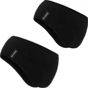 몬스터 방한 귀마개 헤어밴드 2종 세트, 블랙, 블랙