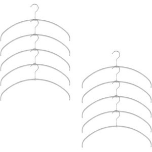 마와 논슬립 옷걸이 이코노믹라이트 40PT 라운드 얇은 니트 가디건용, 실버, 10개