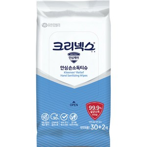 크리넥스 안심 손소독 티슈 휴대형, 32매, 1개