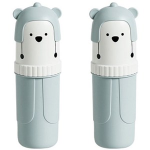 더자카 휴대용 곰돌이 칫솔케이스 2p, 1개, 블루