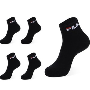 휠라골프 시그니처 앵클 삭스 5켤레, 블랙