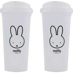 키친유 미피 리유저블 텀블러, 반투명, 520ml, 2개