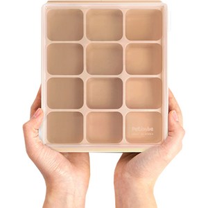 쁘띠누베 국내 제조 실리콘 이유식 멀티큐브 12구, 샌드베이지, 1개