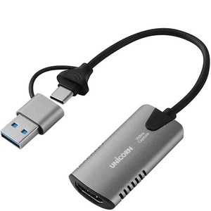 유니콘 A + C타입 4K 60Hz USB 3.0 HDMI 스트리밍 영상녹화 비디오 캡쳐보드, VC-300C, 1개