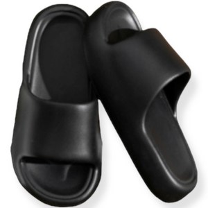 프랑온드 심플 구름 층간소음 방지 슬리퍼, 블랙, 1개