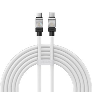 베이스어스 쿨플레이 100W CtoC타입 고속 충전 케이블, 2m, 화이트, 1개