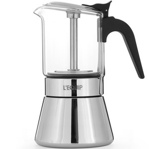 리큅 스테인리스 강화유리 모카포트 240ml 6컵, LMP-GS240