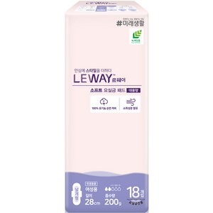르웨이 여성용 소프트 요실금 패드 대용량, 18개입, 1개