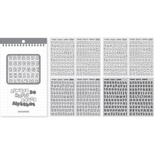 워너디스 뚱파벳 투명라인 알파벳 스티커 8종 세트, 03블랙샌드, 1세트