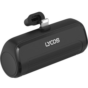 라이코스 미니 무선 일체형 보조배터리 5000mAh 8핀, LYCOS-M50008P, 다크블랙