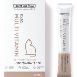 프롬벳 순수스틱 고양이 멀티비타민 스틱 영양제 12g x 12p, 1개, 면역력 강화, 닭고기맛