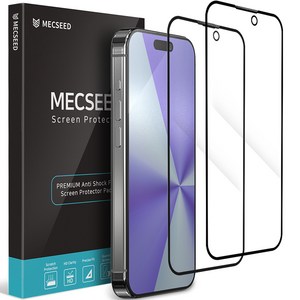 MECSEED 6Dx 템퍼드 풀커버 강화유리 휴대폰 액정보호필름 2p 세트, 2매
