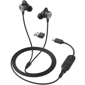 로지텍 ZONE WIRED EARBUDS, 981-001095, 그라파이트