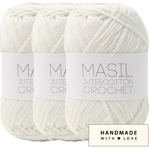 니뜨 마실 뜨개실 60g 3p + 코튼 라벨 바코드 세트, 02 아이보리(뜨개실), 1개