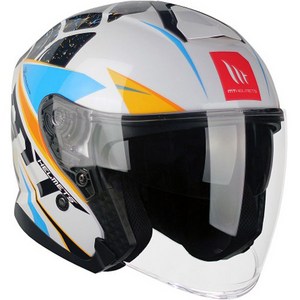 엠티헬멧 선더 3 하프페이스 젯트 오토바이 헬멧, JUANFRAN GLOSSY WHITE(헬멧)