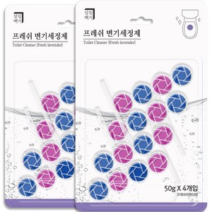 살림백서 프레쉬 변기 세정제 라벤더향 4p, 50g, 4개