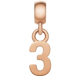 다니엘웰링턴 여성용 NUMBERS CHARM 숫자 3 목걸이 펜던트 + 케이스 세트