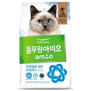 풀무원아미오 고양이 건강담은식단 기능성 사료, 헤어볼, 400g, 1개