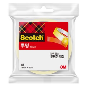 쓰리엠 스카치 다용도 테이프 리필 18mm x 20m, 투명, 1개