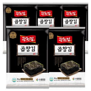 광천김 무조미 곱창 전장김, 18g, 5개