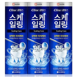 LG생활건강 클링스 스케일링 케어 쿨링민트 치약, 100g, 3개