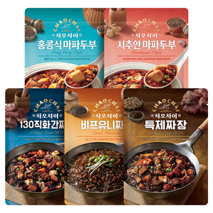 차오차이 짜장 마파두부 체험팩 180g x 5종 세트, 900g, 1세트