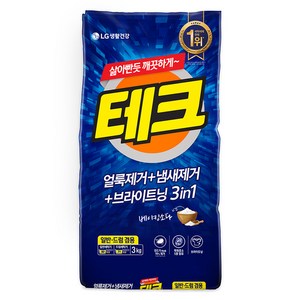 테크 3 in 1 일반드럼 겸용 분말 세탁세제 리필, 3kg, 1개