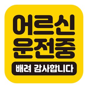 제제데코 초보운전 자동차 탈부착 자석 고휘도 반사 스티커 시트지 어르신운전중 GB032, 혼합색상, 1개