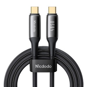 맥도도 USB4 썬더볼트 8K 240W C-PD 초고속 충전 케이블, 1.2m (CA-2990), 블랙, 1개, 1.2m