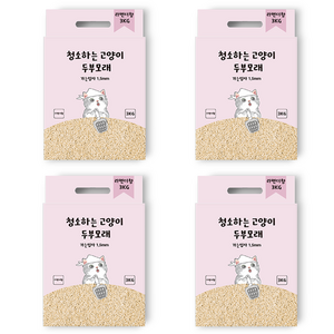 캣필드 청소하는 고양이 두부모래 가는입자 1.5mm, 3kg, 4개, 라벤더향