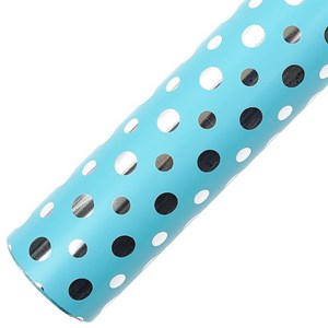 코코플러스 더블도트 롤 포장지 53cm x 17m, 블루, 1개