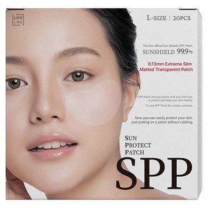 라이프티 SPP 무광 투명썬패치 10회분 선케어 자외선차단 L 20p, L사이즈(82 x 54 x 0.13mm), 1개