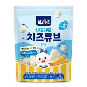 엘빈즈 유아용 네모네모 치즈큐브, 플레인, 16g, 1개