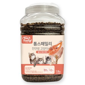 톰스패밀리 전연령 고양이사료, 닭+연어, 1.8kg, 1개