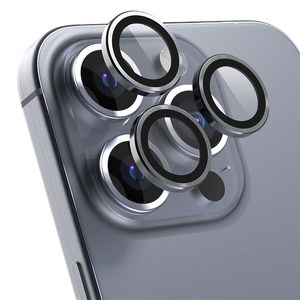 몬스터옵틱스 메탈아머 9H 강화유리 카메라렌즈 세트 블루 티타늄, 1세트