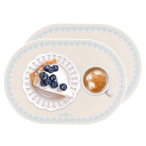 웰라이브 실리콘 식탁매트, 스카이밀크, 2개, 가로(43 cm) x 세로(30 cm) x 높이(0.1 cm)