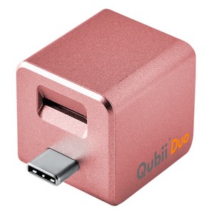 MaktaInc Qubii DUO USB-C 큐비듀오 갤럭시 아이폰 자동 백업 C타입 SD카드 리더기 외장메모리, MKPQC-RG, 1개