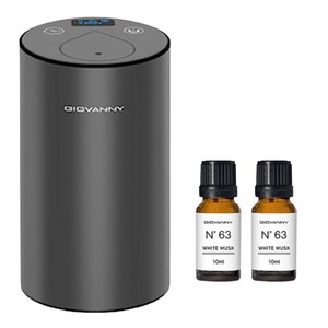 GIOVANNY 차량용 무선 아로마 디퓨저 + 오일 10ml 2p 세트, 화이트 머스크, 1세트