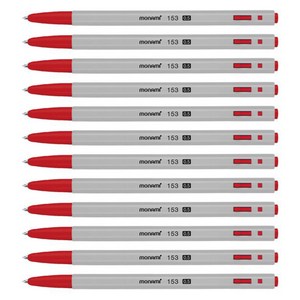 모나미 153 볼펜 0.5mm, 적색, 12개