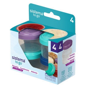 Sistema 드레싱 투 고 밀폐용기 세트, 1세트, 밀폐용기 35ml x 4종