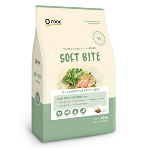 OCOOK 전연령용 소프트 바이트 강아지 사료, 치킨+야채, 1.2kg, 1개