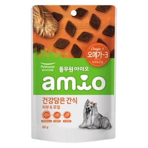 아미오 강아지 건강담은 트릿 피부 & 모질, 오메가3, 80g, 1개