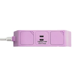 네모탭 고속충전 A타입 컬러 멀티탭 2구 SY-NB2 USB QC, 2.5m, 바이올렛, 1개