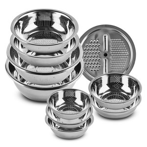 보랄 스테인리스 스틸 믹싱볼 세트 BR-MB10P, 1세트, 10종