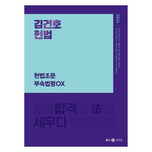 메가공무원 2024 김건호 헌법 헌법조문 부속법령 OX, 메가스터디교육