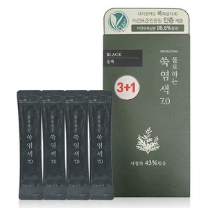 베네자임프로페셔널 베네자임 물로하는 쑥염색 7.0 염모제 10g 4p, 1개, 블랙