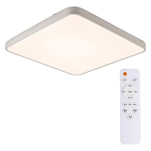 멜리빙 LED 정사각 방등 조명 시스템 삼색변환 75W + 리모컨, 화이트