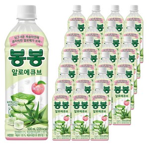 해태htb 봉봉 알로에큐브 복숭아 주스, 24개, 500ml