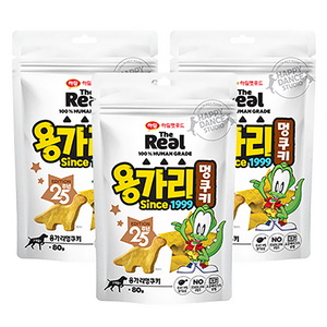 하림펫푸드 더리얼 용가리 멍쿠키, 닭가슴살, 80g, 3개