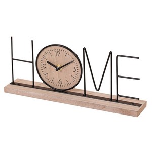 굿즈틱스 인테리어 탁상용 시계 HOME, 블랙